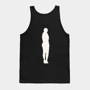 Woman Pop Art White Silhouette Tank Top